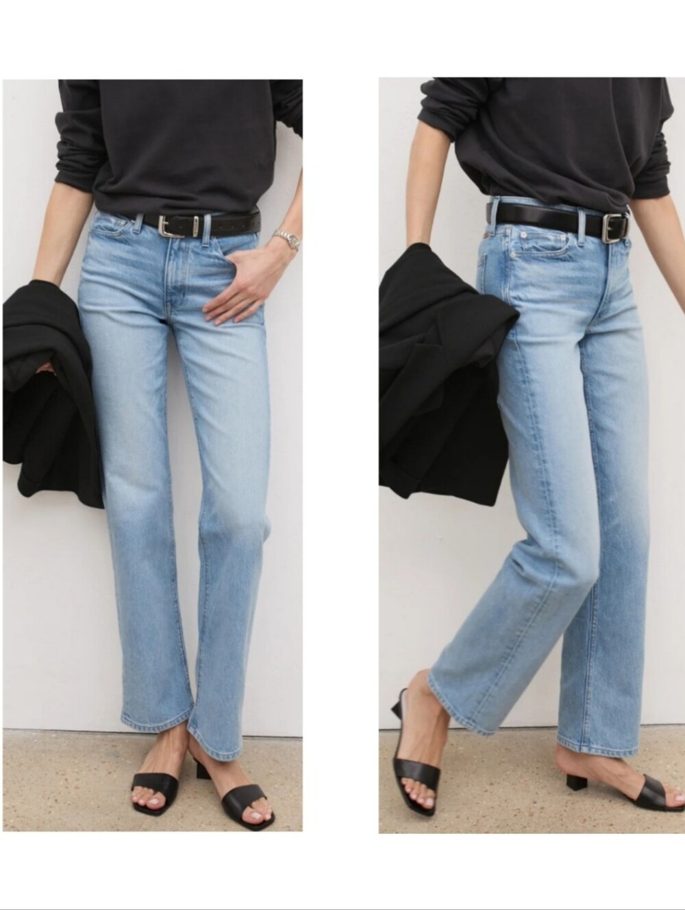 AYR The Roadie Relaxed Mid Rise Straight Leg Jeans 25 Waist Long